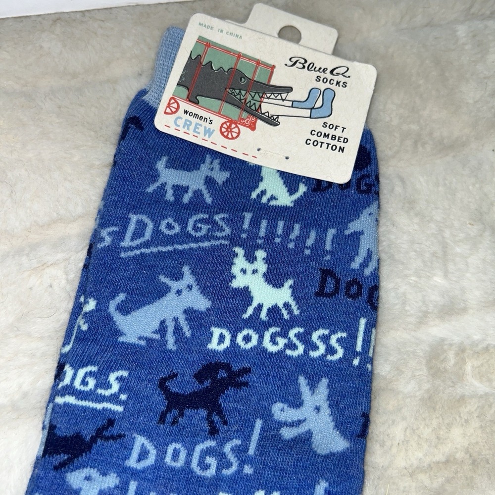 Lot Of 3 NWT Blue Q  Women's Crew Socks Dog Job - Picture 4 of 8